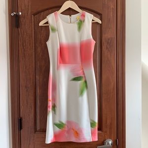 Calvin Klein Watercolor Floral Sheath Dress